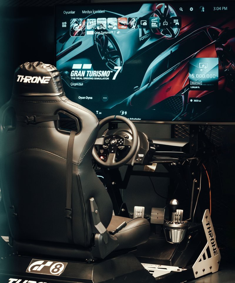 the academy simulator rig in use