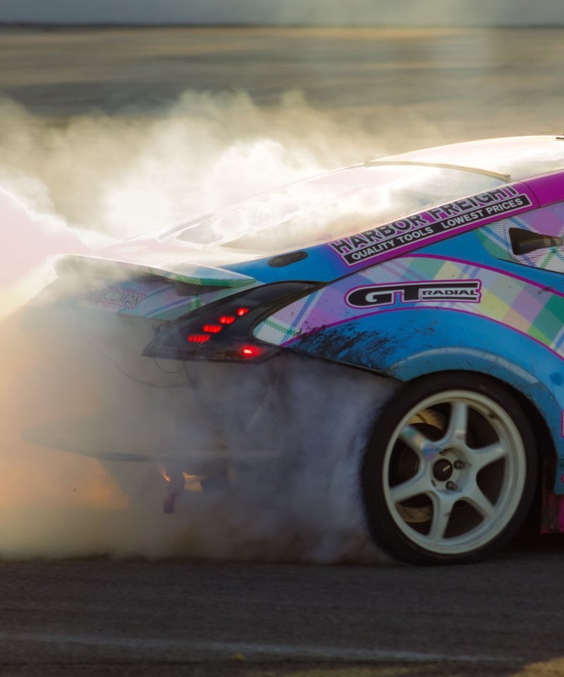 tire smoke / rubber detail, close up